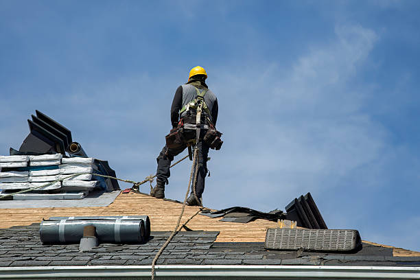 Professional Gutter Installation technician working in Sandisfield, MA